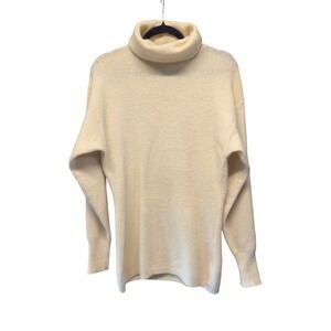 Christian Dior Separates Vintage Cream Lambswool Angora Turtleneck Sweater M